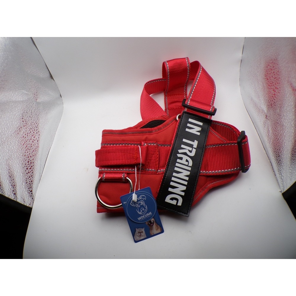 WOCUME‎ Dog Harness In Training Red Reflective Padded Vest Size L New